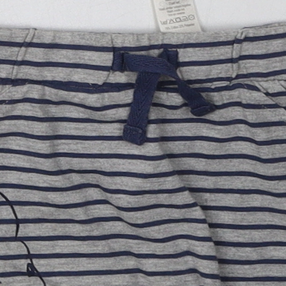 George Baby Grey Striped Cotton Cami Sleep Shorts Size 12-18 Months  Tie