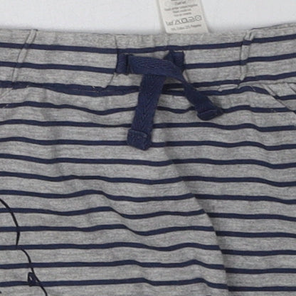 George Baby Grey Striped Cotton Cami Sleep Shorts Size 12-18 Months  Tie