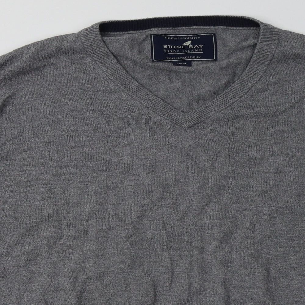 Mens UK Size L Stone Bay Grey Pullover Sweatshirt