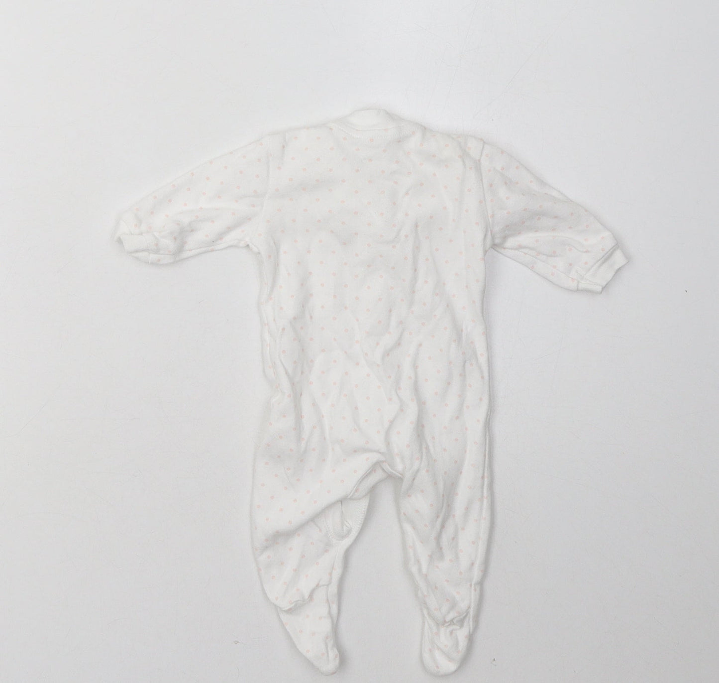 F&F Girls White Geometric Cotton Babygrow One-Piece Size Newborn  Buckle
