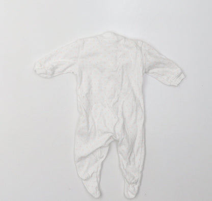 F&F Girls White Geometric Cotton Babygrow One-Piece Size Newborn  Buckle