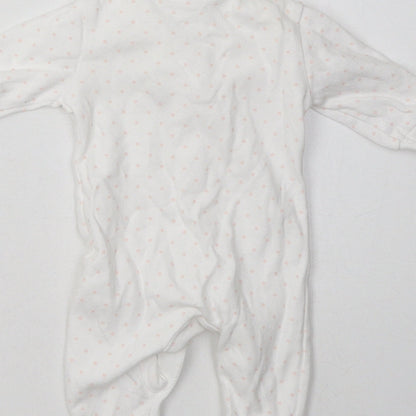 F&F Girls White Geometric Cotton Babygrow One-Piece Size Newborn  Buckle