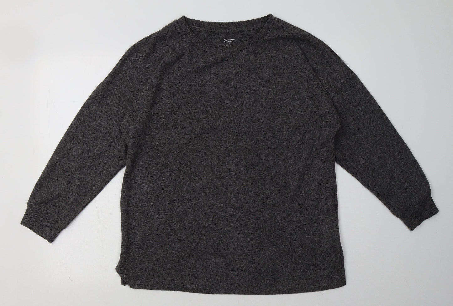 primRK Womens Grey  Polyester Pullover Sweatshirt Size L  Pullover