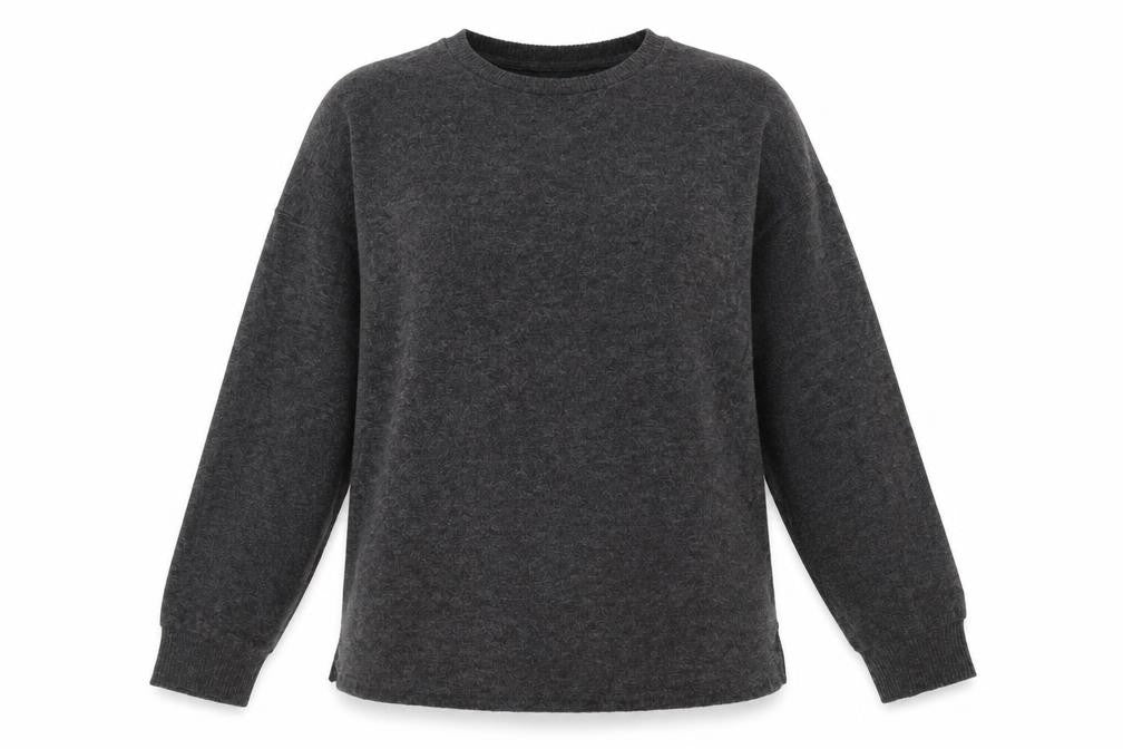 Front view of Primark women’s grey polyester pullover sweatshirt, size L, pullover