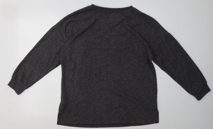 primRK Womens Grey  Polyester Pullover Sweatshirt Size L  Pullover