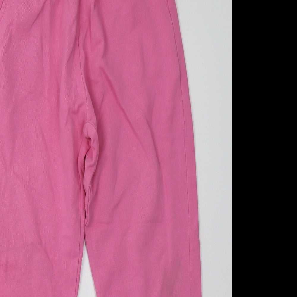 Zara Girls Pink  Cotton Jogger Trousers Size 9 Months  Regular Tie