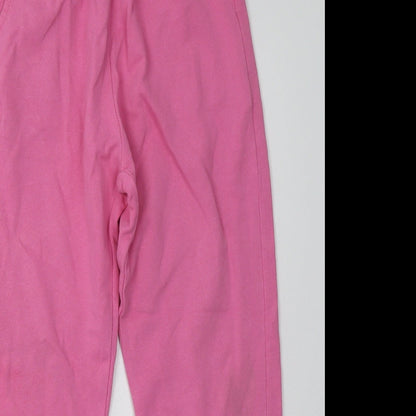 Zara Girls Pink  Cotton Jogger Trousers Size 9 Months  Regular Tie