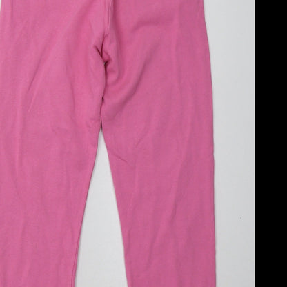 Zara Girls Pink  Cotton Jogger Trousers Size 9 Months  Regular Tie