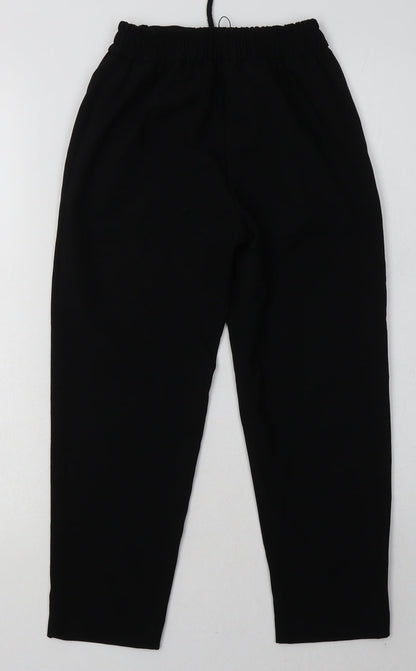 Zara Girls Black  Polyester Capri Trousers Size 9 Months  Regular Tie