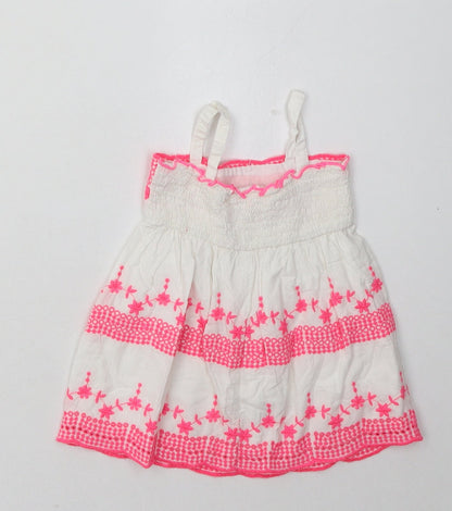 F&F Girls Pink Geometric Cotton A-Line  Size Newborn  Square Neck Pullover