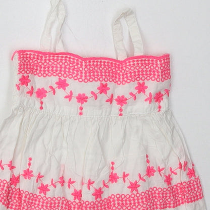 F&F Girls Pink Geometric Cotton A-Line  Size Newborn  Square Neck Pullover