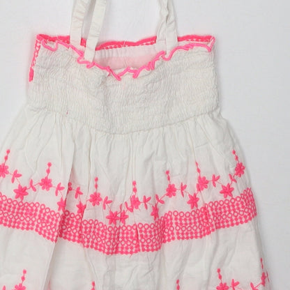 F&F Girls Pink Geometric Cotton A-Line  Size Newborn  Square Neck Pullover