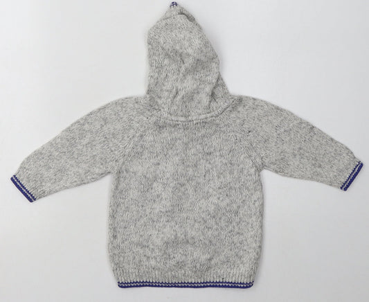 NEXT Boys Grey Geometric Cotton Basic Casual Size 6-9 Months Crew Neck Pullover - Star Print