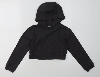 Studio Girls Grey  Cotton Pullover Hoodie Size 6-7 Years  Pullover - Cropped