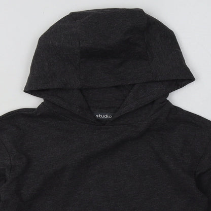 Studio Girls Grey  Cotton Pullover Hoodie Size 6-7 Years  Pullover - Cropped