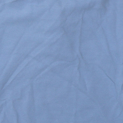 Brand and care label for Matalan boys’ blue cotton basic polo, size 5, years collared button - school wear