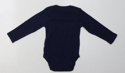 George Boys Blue  Cotton Babygrow One-Piece Size 18 Months  Buckle
