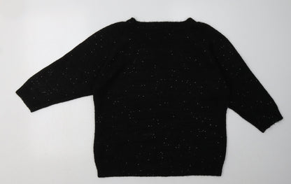 Back view of Store Twenty One women’s black acrylic pullover sweatshirt, size L, pullover - sequin detail