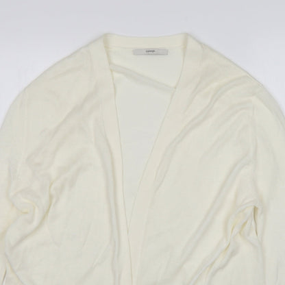 George Womens Ivory V-Neck  Acrylic Cardigan Jumper Size S