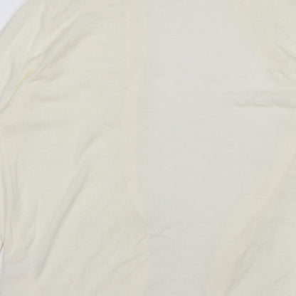 George Womens Ivory V-Neck  Acrylic Cardigan Jumper Size S