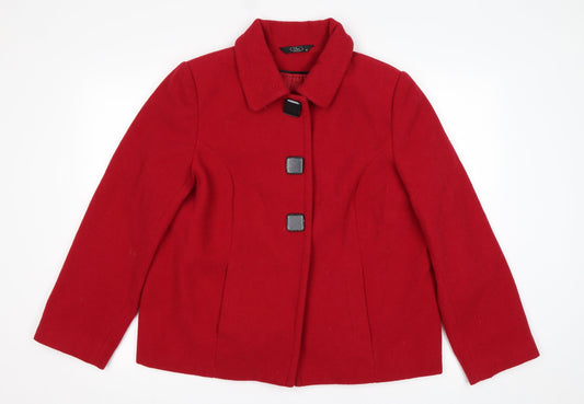 BM Womens Red   Overcoat Coat Size 14