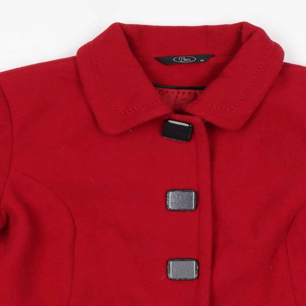 Womens UK Size 14 BM Red Overcoat