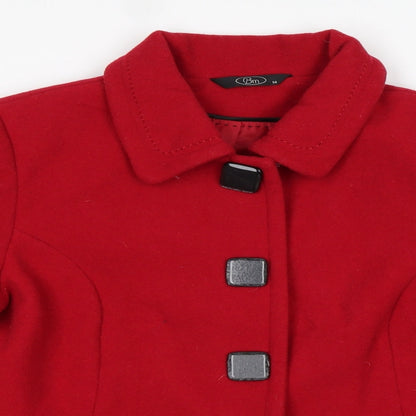 Womens UK Size 14 BM Red Overcoat