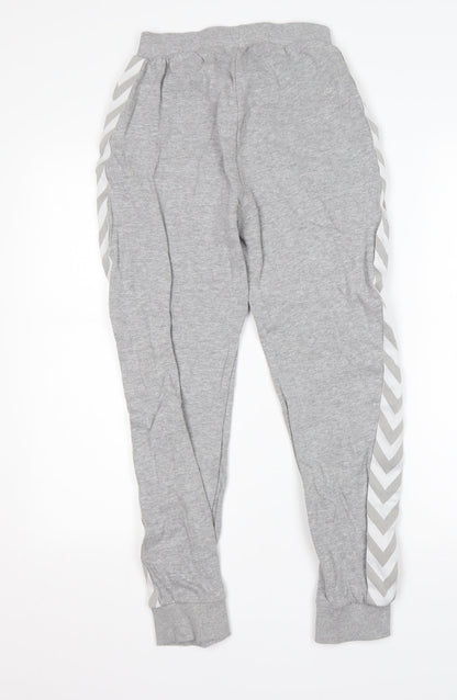 Hummel Mens Grey  Cotton Sweatpants Trousers Size XS L24 in Regular