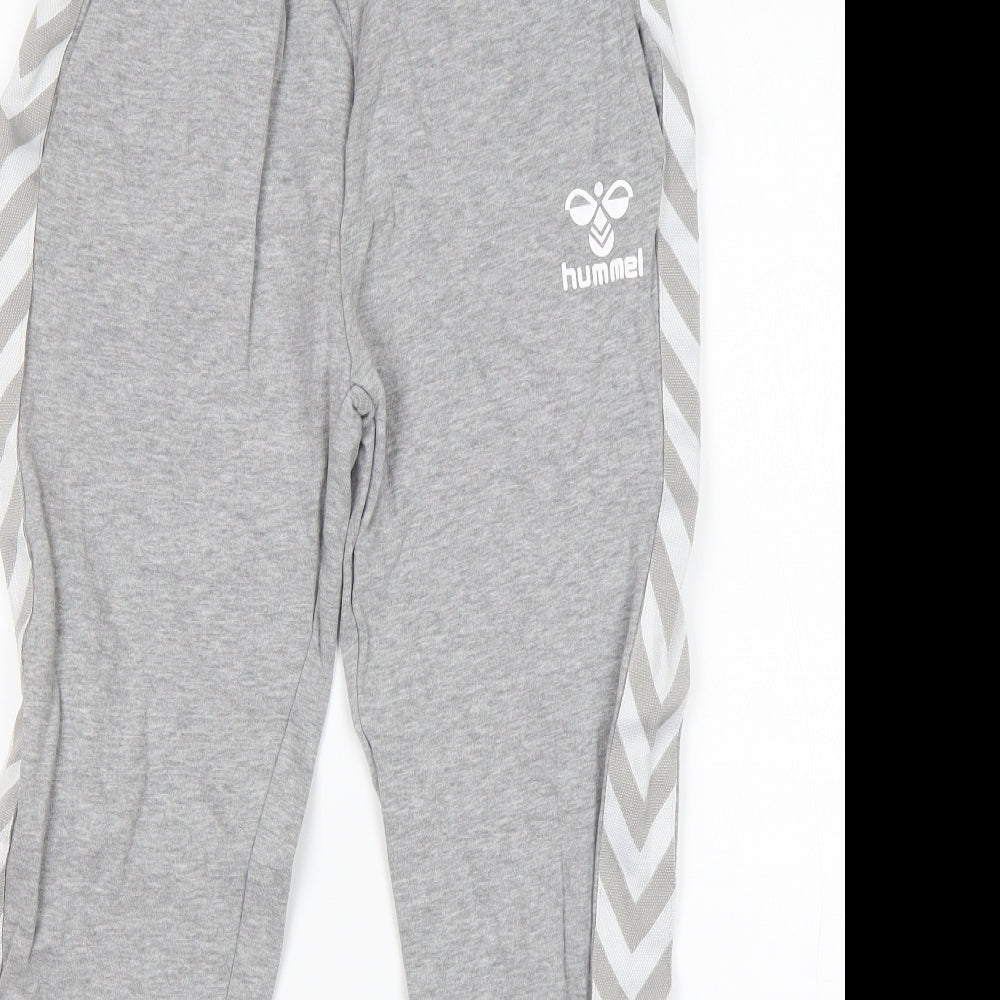 Hummel Mens Grey  Cotton Sweatpants Trousers Size XS L24 in Regular