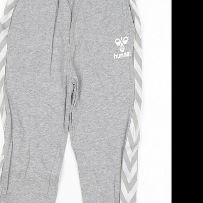 Hummel Mens Grey  Cotton Sweatpants Trousers Size XS L24 in Regular