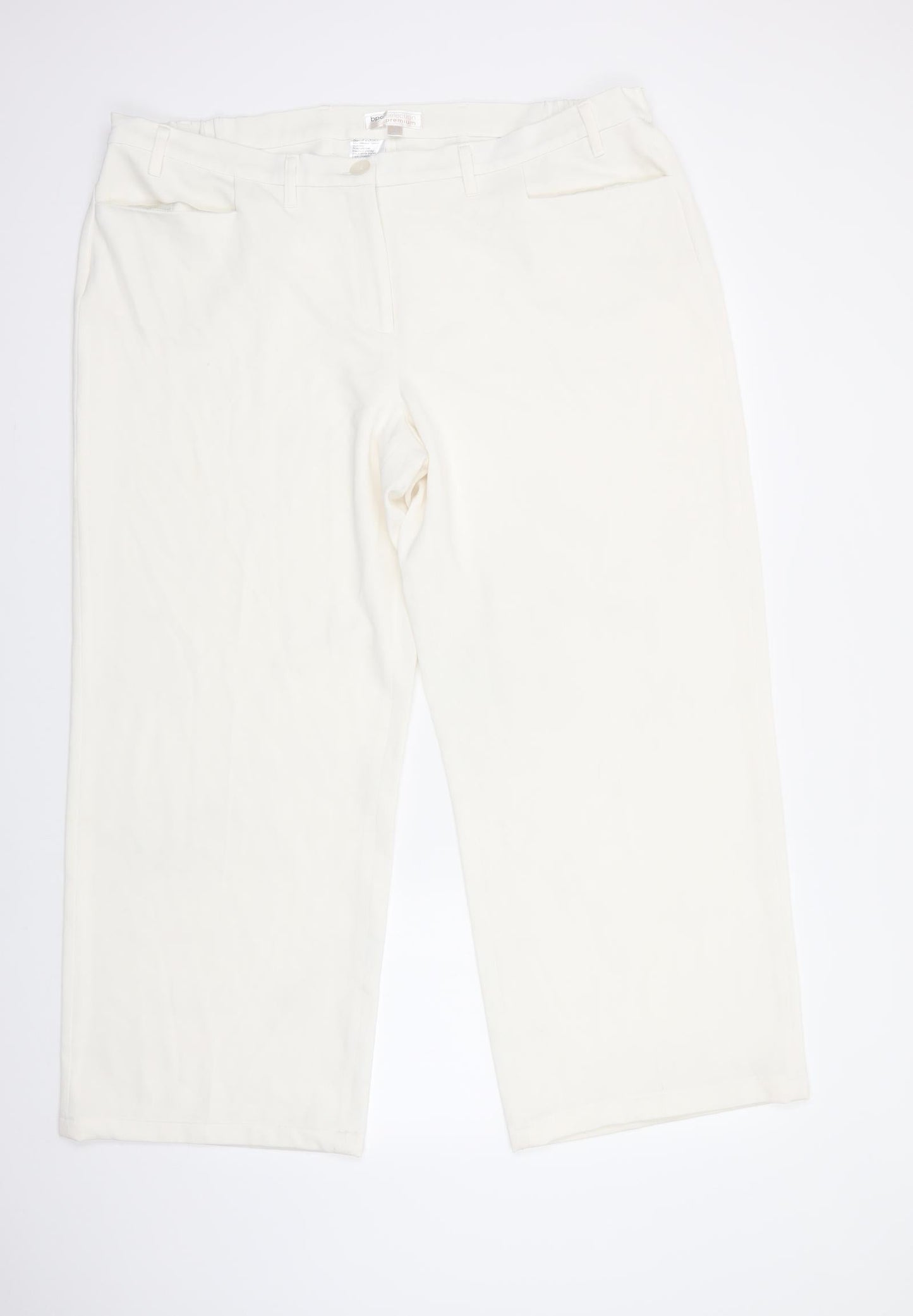 Womens UK Size 24 bonprix Regular Fit Dress Pants White Trousers