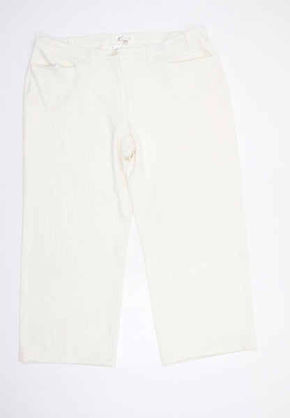 Womens UK Size 24 bonprix Regular Fit Dress Pants White Trousers