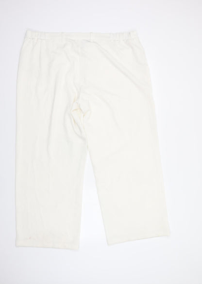 Womens UK Size 24 bonprix Regular Fit Dress Pants White Trousers