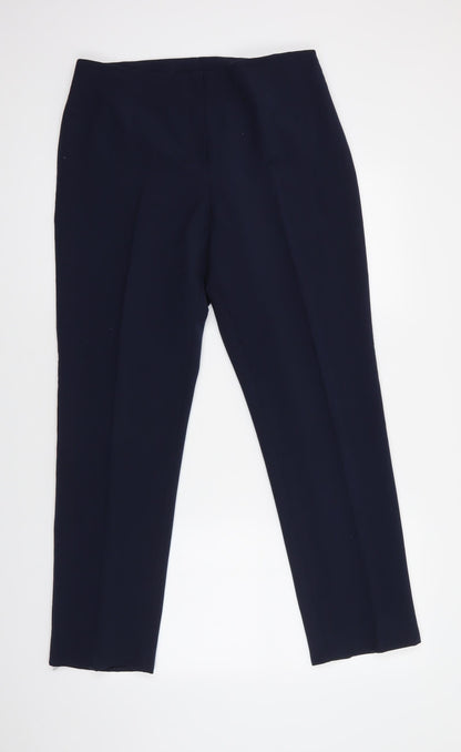 Womens UK Size 14 Preworn Regular Fit Dress Pants Blue Trousers