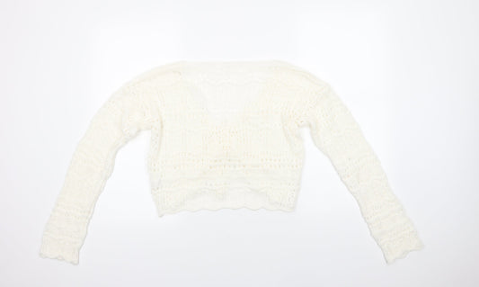Womens UK Size L Missguided Ivory Pullover Jumper
