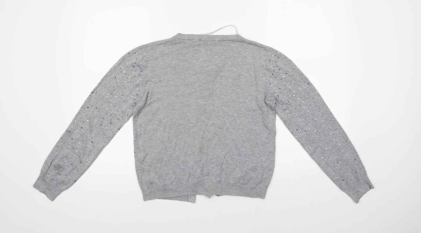 Primark Womens Green Crew Neck  Polyamide Cardigan Jumper Size 14