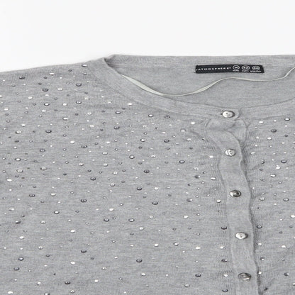 Primark Womens Green Crew Neck  Polyamide Cardigan Jumper Size 14