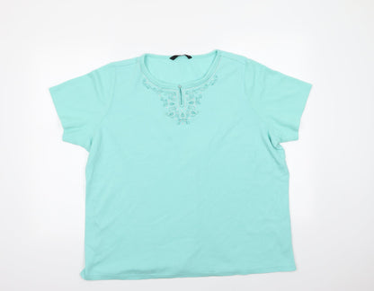Womens UK Size XL BM Green Basic Blouse