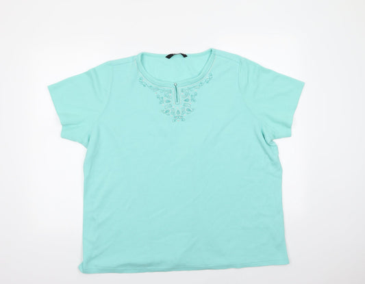 Womens UK Size XL BM Green Basic Blouse