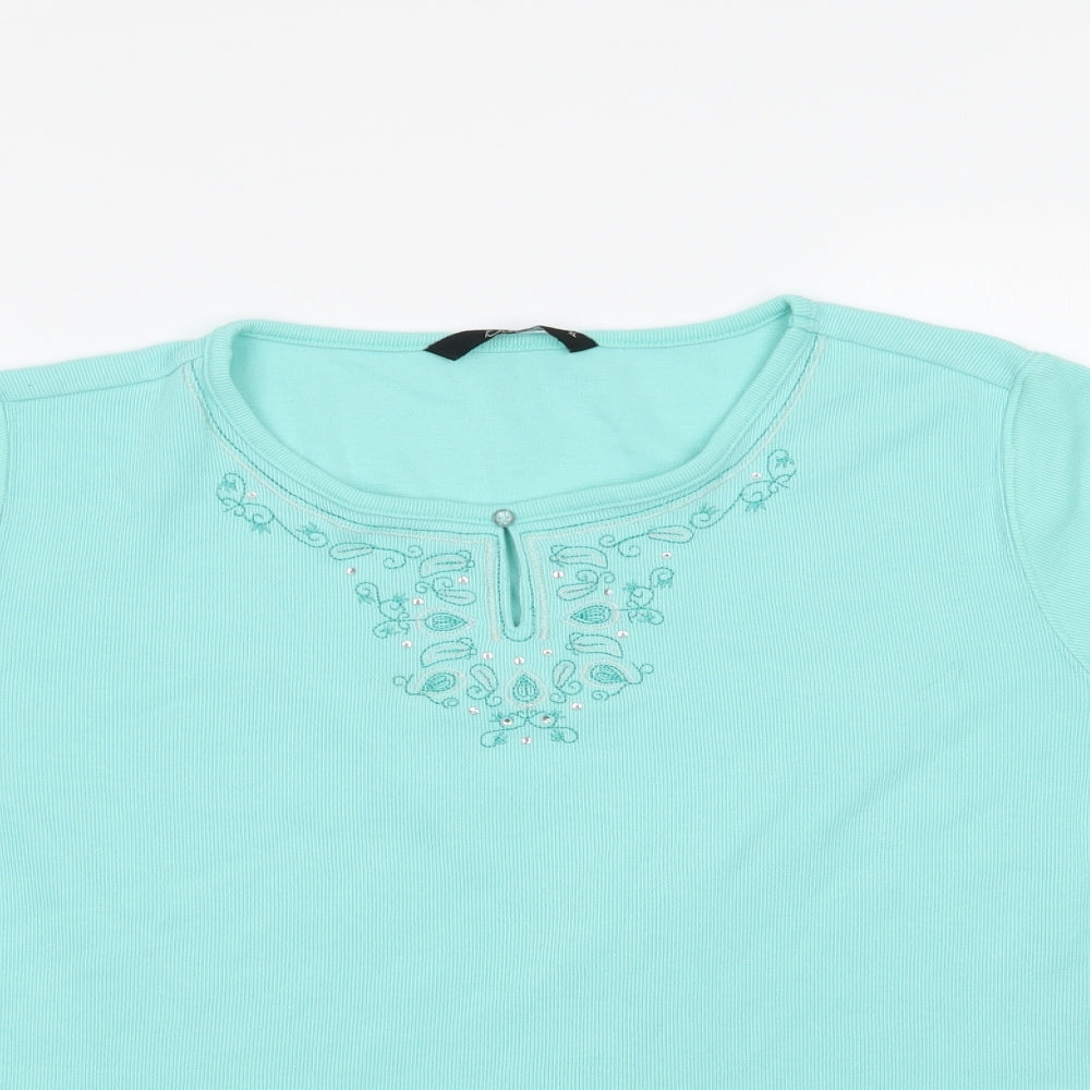 Womens UK Size XL BM Green Basic Blouse