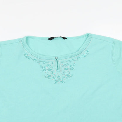 Womens UK Size XL BM Green Basic Blouse