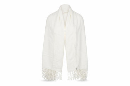 Front view of Preworn women’s white polyester shawl/wrap