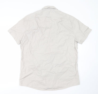 Mens UK Size L celio* Grey  Button-Up Short Sleeve Casual Shirt