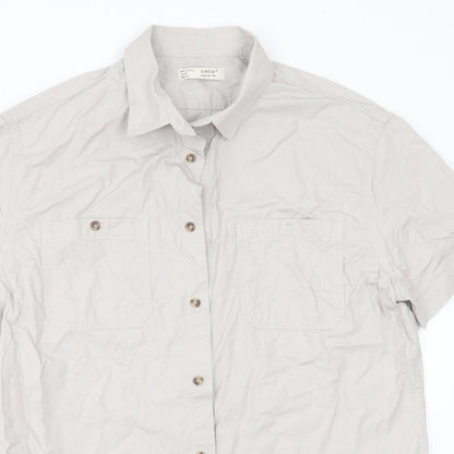 Mens UK Size L celio* Grey  Button-Up Short Sleeve Casual Shirt
