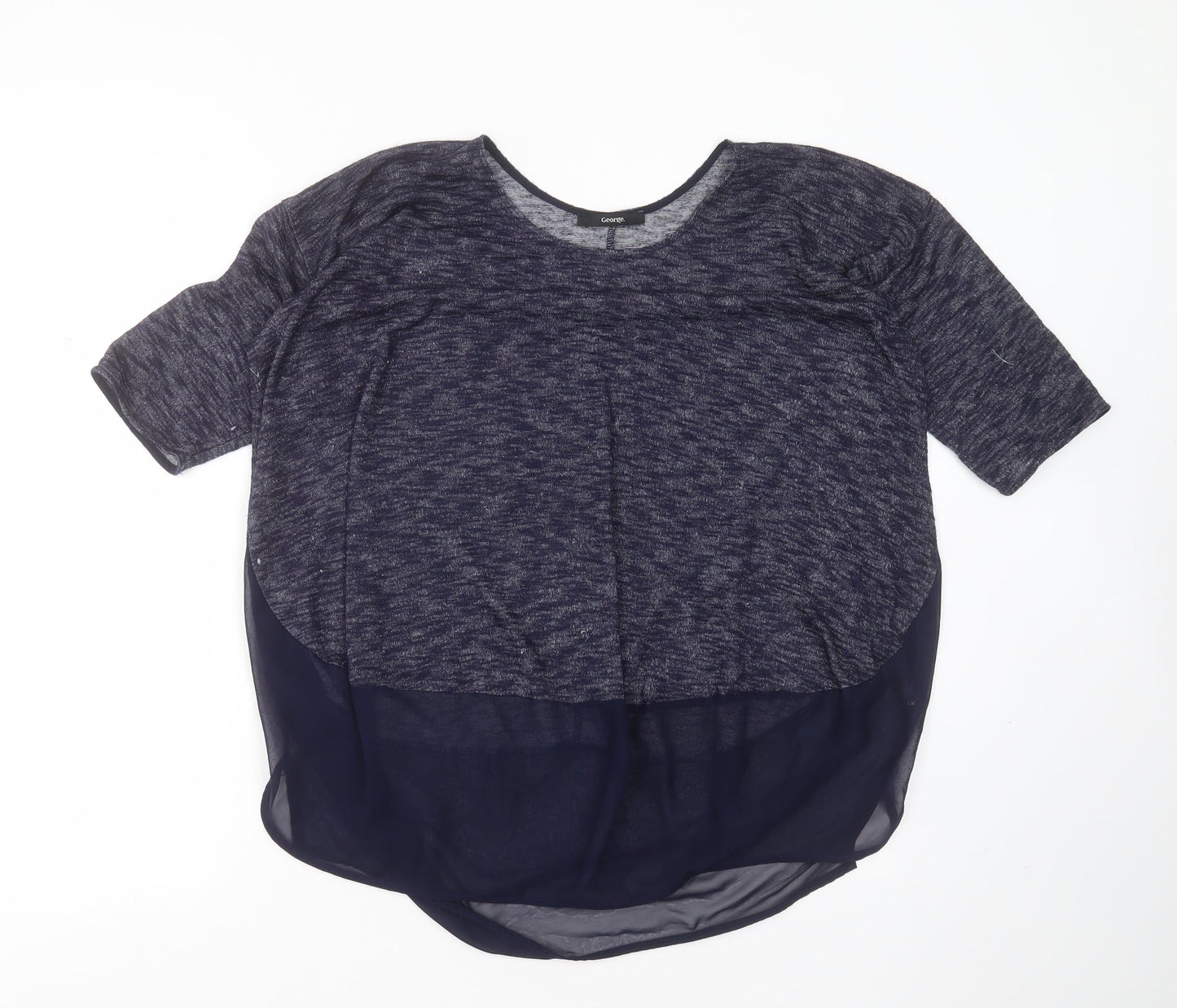 George Womens Blue Round Neck  Viscose Pullover Jumper Size 14