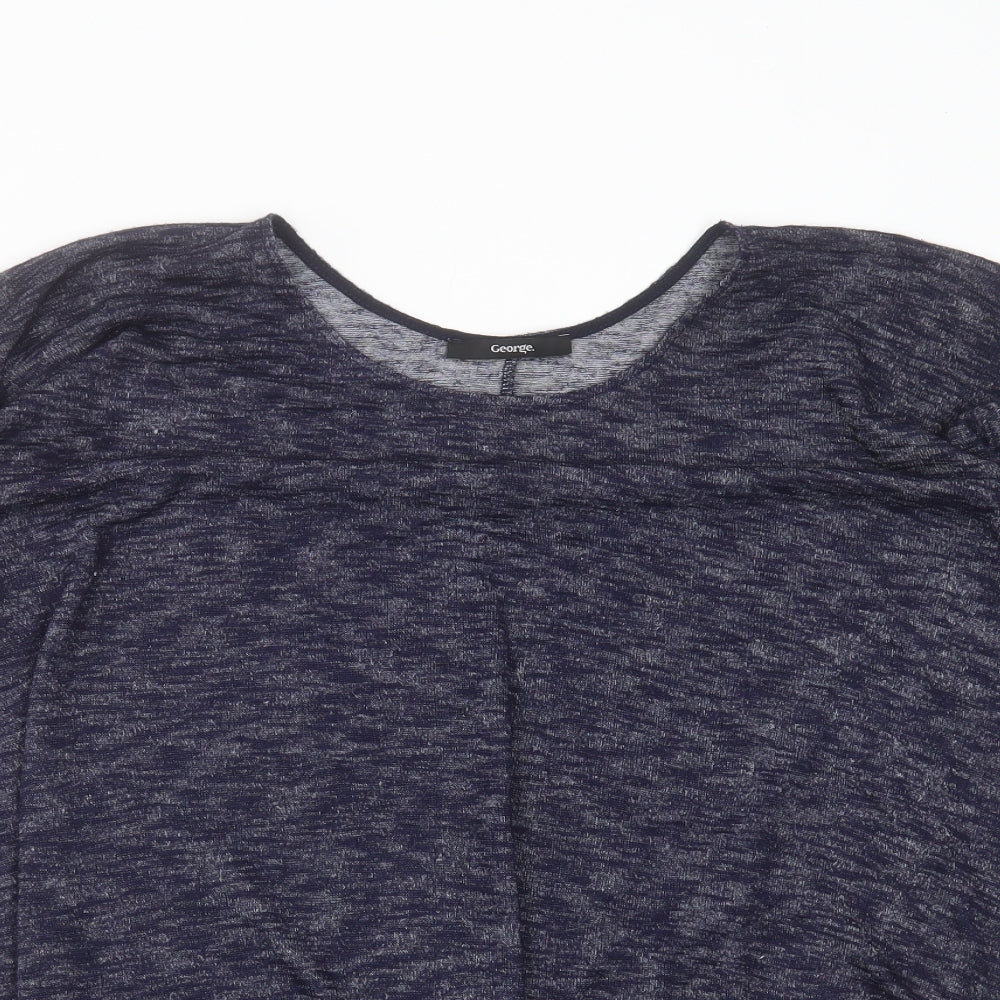 George Womens Blue Round Neck  Viscose Pullover Jumper Size 14