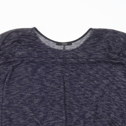 George Womens Blue Round Neck  Viscose Pullover Jumper Size 14