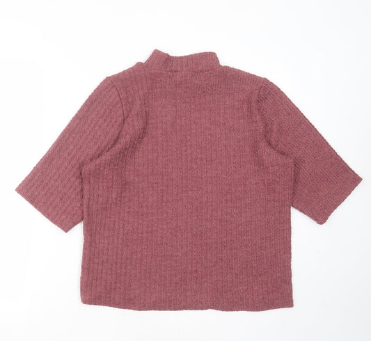 George Womens Purple Round Neck Striped Polyester Pullover Jumper Size 18