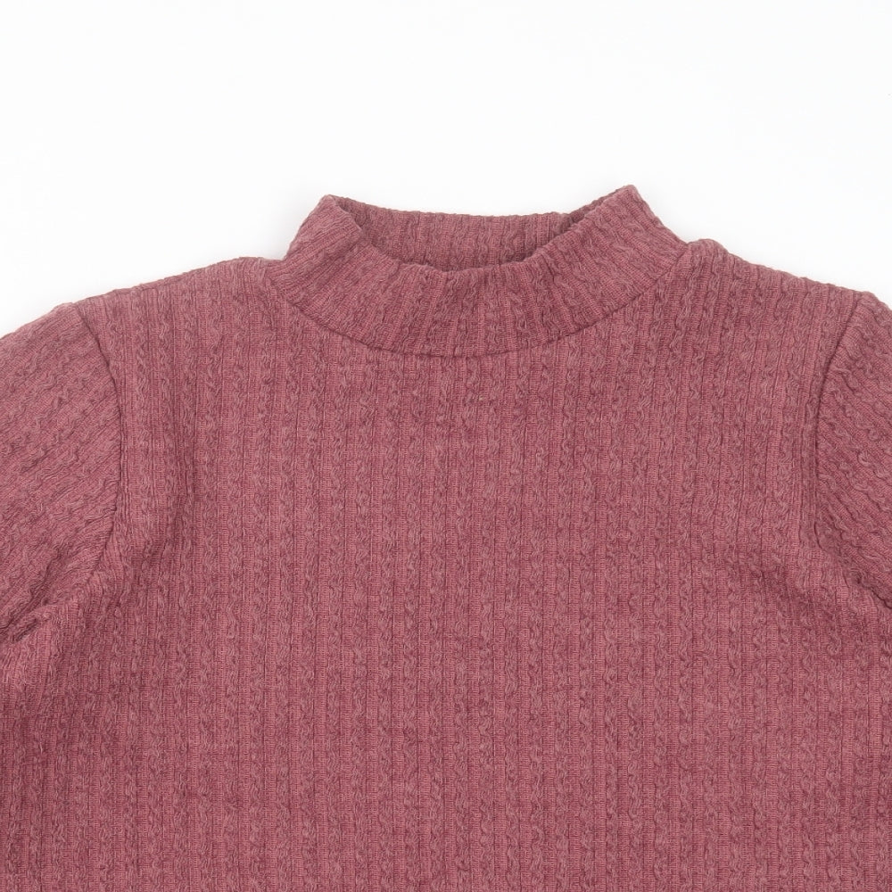 George Womens Purple Round Neck Striped Polyester Pullover Jumper Size 18