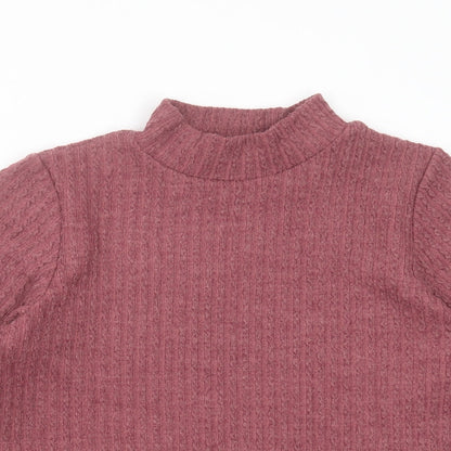 George Womens Purple Round Neck Striped Polyester Pullover Jumper Size 18